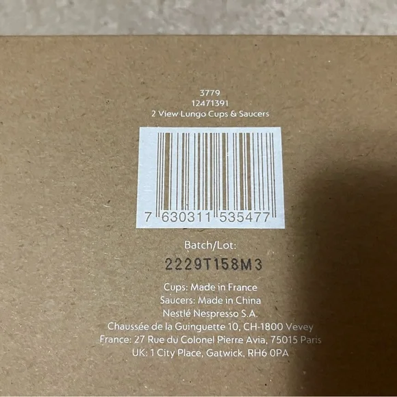 Nespresso Set of 2 View Collection Lungo Glass Cups & Saucers - NIB - Picture 4 of 5